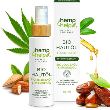 Bio Hautöl mit Jojoba-, Mandel- & Olivenöl – 100 ml – Kaltgepresst & Vegan – Intensive Feuchtigkeit für trockene Haut, Gesicht, Körper & Haare – Anti-Aging Pflege nach Cleopatra-Rezept – Hergestellt in der EU