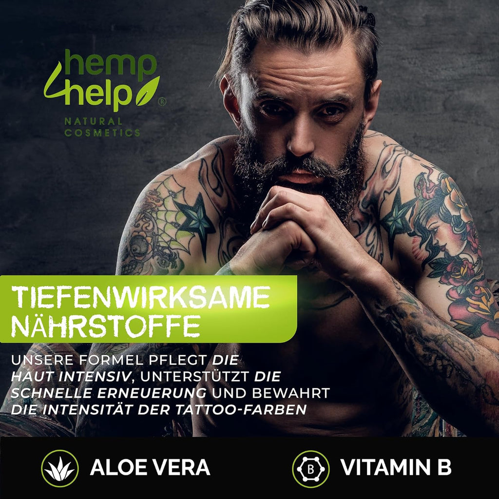 Tattoo Creme – Pflege mit Hanf \u0026 Aloe Vera für frische Tattoos, image size:1024x1024