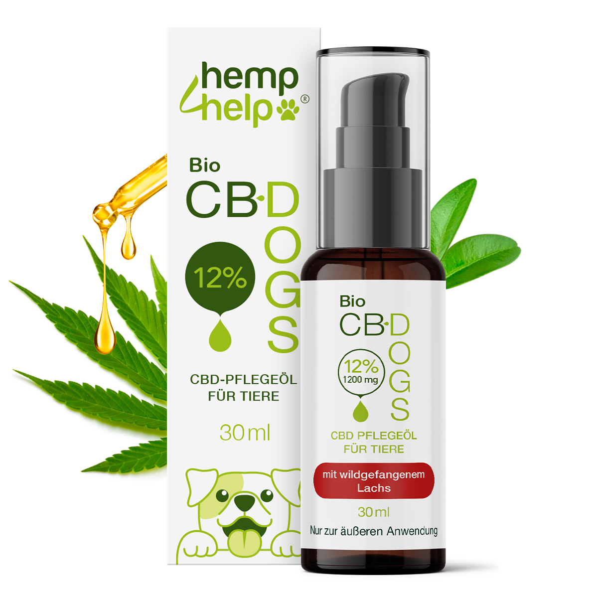 CBD Pflegeöl für Haustiere – 12 % Bio-CBD mit Lachsöl & Rosmarinextrakt – Beruhigende Haut- & Fellpflege für Hunde, Katzen & Kleintiere – Natürlich, Vegan, Äußerliche Anwendung