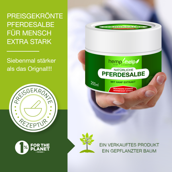 Bio 𝐇𝐀𝐍𝐅 Pferdesalbe Extra Stark WÄRMENDER EFFEKT