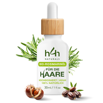 Bio Rosmarinöl für Haare – Hochdosiertes Haaröl mit Rizinus, Jojoba & Biotin – Für sichtbar volleres, stärkeres Haar