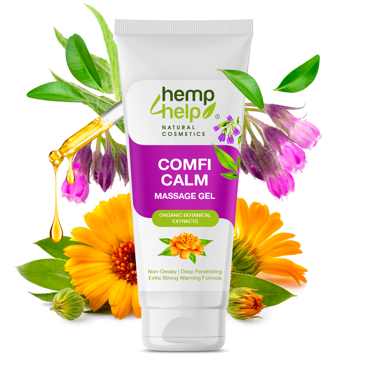 Comfi Calm Massagegel mit Hochdosiertem Beinwell & Ringelblume – Natürliches Schmerzgel bei Gelenkschmerzen, Prellungen & Schwellungen | 100ml