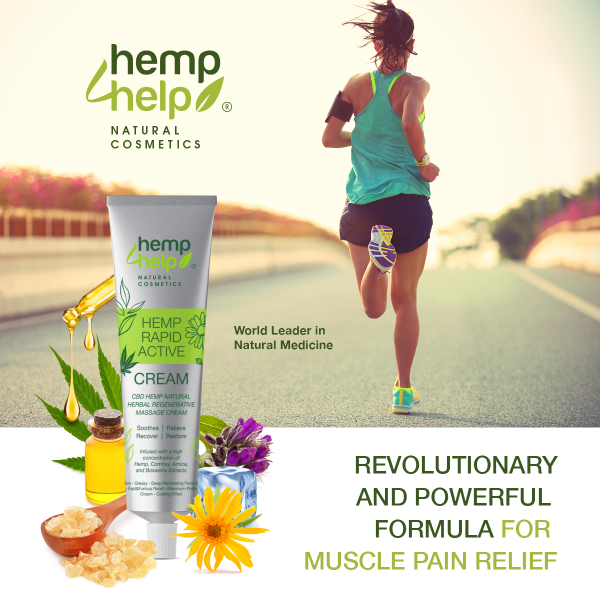 Rapid Active Cream - Joint & Muscle Active Rapid  Relief Cream- High Strength Hemp, Arnica, Boswelia, Comfrey. Unique Herbal Formula  Rich in Natural Extracts . Relieves Inflammation, Muscle, Joint, Back, Knee, Nerves & Arthritis Pain 100ml
