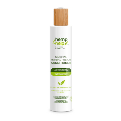 Natural Herbal Fusion Conditioner mit Hanf& Kurkuma extrakt – 250 ml Hanfshampoo kräftigt & repariert alle Haartypen wie kräftigeres, längeres, coloriertes, Haar mit intensivem Kokosnussgeruch