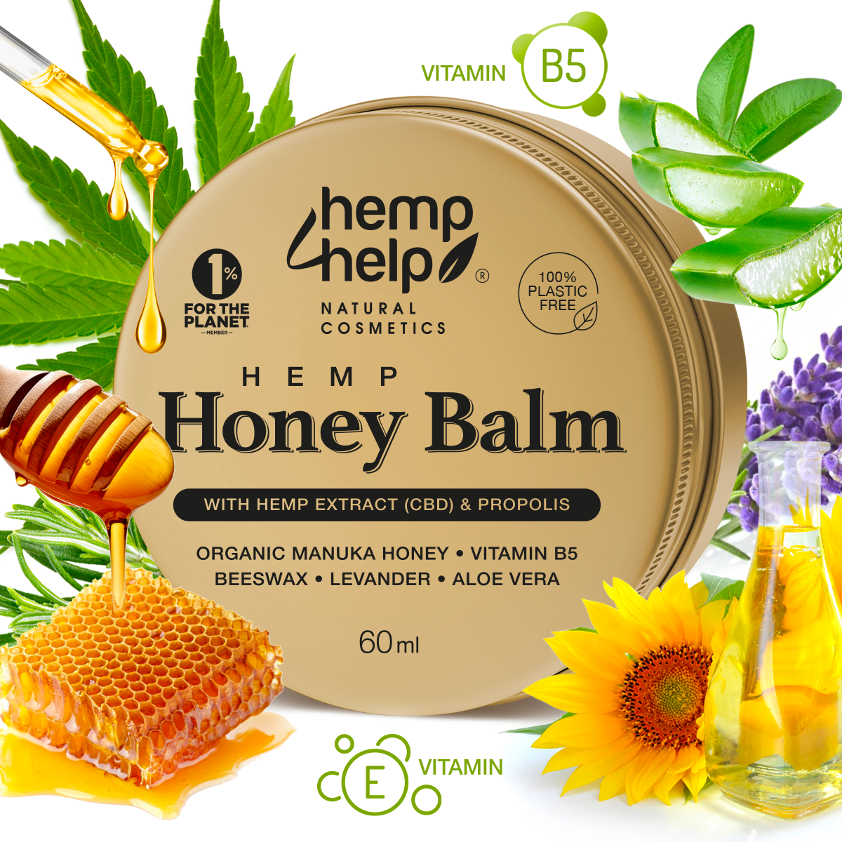 Manuka-Honig-𝐇𝐀𝐍𝐅-Salbe mit Propolis, Bienenwachs und Panthenol, Aloe Vera - wohltuende Linderung für trockene, rissige Haut mit Vaseline - Dermatologisch empfohlen für trockene, rissige Haut, Ekzeme, Psoriasis 