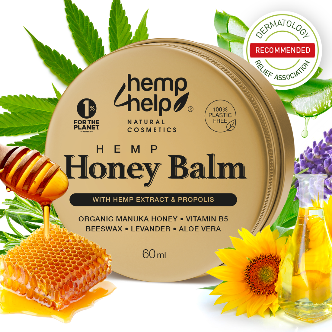 Hanf Manuka Honig Salbe Pflege bei Neurodermitis Ekzemen und trockener Haut