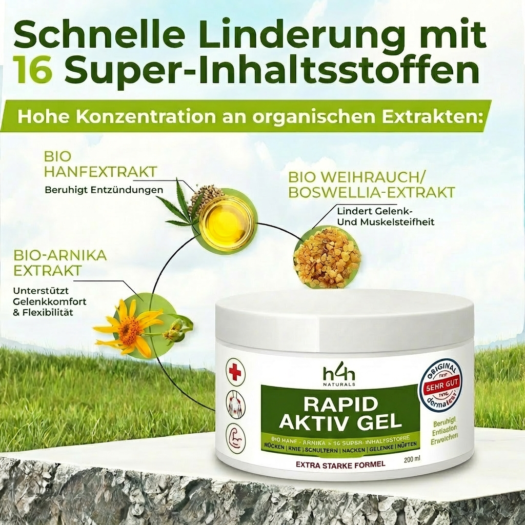 Schmerzgel extra stark mit Hanf Arnika Boswellia entzündungshemmend für Muskeln und Gelenke
